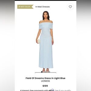 Lioness Blue Pleated Off-Shoulder Gown